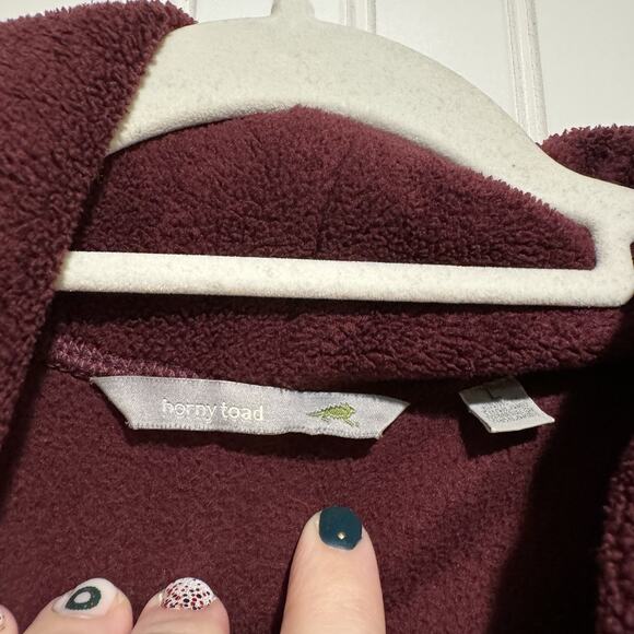 Horny Toad Burgundy Fleece Wrapture Jacket Size Large - Picture 5 of 9